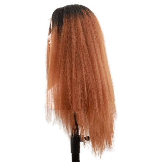 22 Inches Synthetic Kinky Straight Ombre Lace Front Wigs