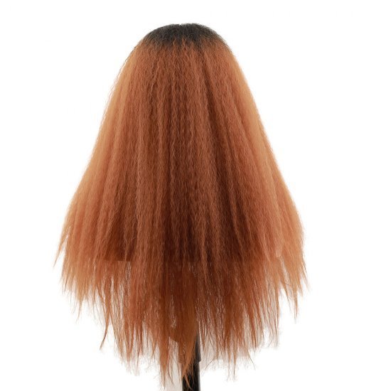22 Inches Synthetic Kinky Straight Ombre Lace Front Wigs