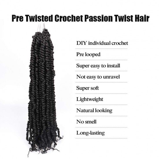 18 Inches Pre-twisted Passion Twists Crochet Hair