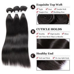 3 Bundles Malaysian Hair Extensions With Closure
