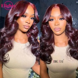 99J Body Wave Wig Burgundy Lace Front Wig 4x4 