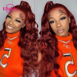 13x4 Reddish Body Wave Lace Frontal Human Hair Wig 